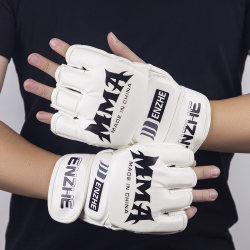 UFC half-finger boxing gloves for adults, men, women and children MMA professional half-cut boxing gloves Sanda Muay Thai split-finger fighting