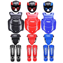 Childrens Sanda protective gear full set of Sanda fighting adult children and teenagers Muay Thai Taekwondo training gloves and leggings