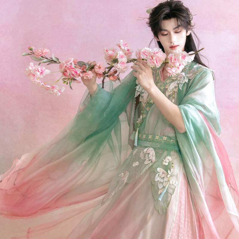 【Xiao He】Heavy Embroidery Wei-Jin Style Wide-Sleeve Shirt Hanfu for Women, Flower Goddess Couple Outfit for Flower Festival and Spring Outing, Unisex Set 【Xiao He】Heavy Embroidery Wei-Jin Style Wide-Sleeve Shirt Hanfu for Women, Flower Goddess Couple Outfit for Flower Festival and Spring Outing, Unisex Set