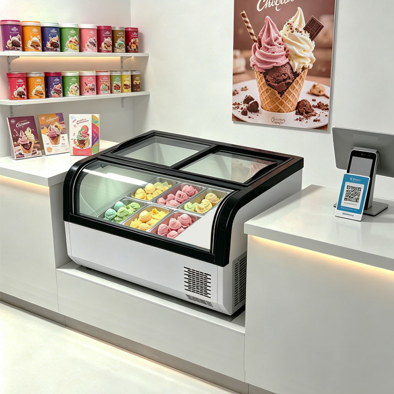 Desktop Ice Cream Display Cabinet, Small Tabletop Frozen Self-Service Fried Yogurt Display Cabinet, Small Steel Cannon Ice Cream Cabinet for Stalls Desktop Ice Cream Display Cabinet, Small Tabletop Frozen Self-Service Fried Yogurt Display Cabinet, Small Steel Cannon Ice Cream Cabinet for Stalls