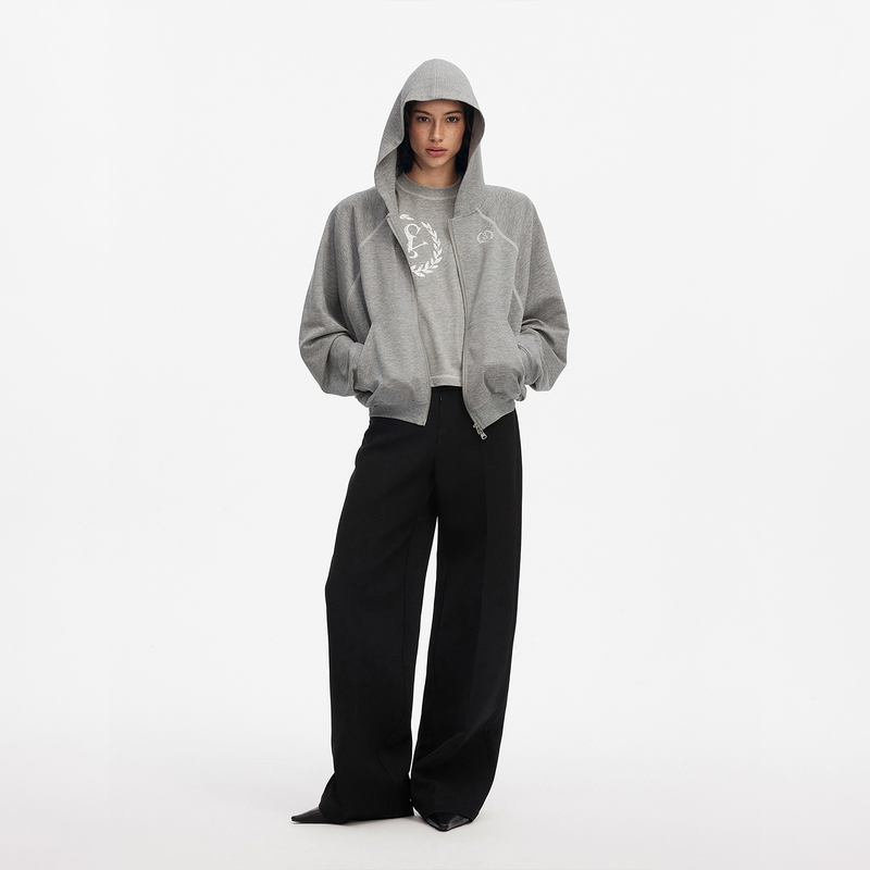 【0724 New】Saumple Study Symp Batwing Sleeve Color-Blocked Hooded Zip-Up Modal Cotton Sweatshirt 【0724 New】Saumple Study Symp Batwing Sleeve Color-Blocked Hooded Zip-Up Modal Cotton Sweatshirt