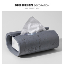 MODERN modern light luxury high-end tissue box home living room coffee table napkin box gray travertine paper box