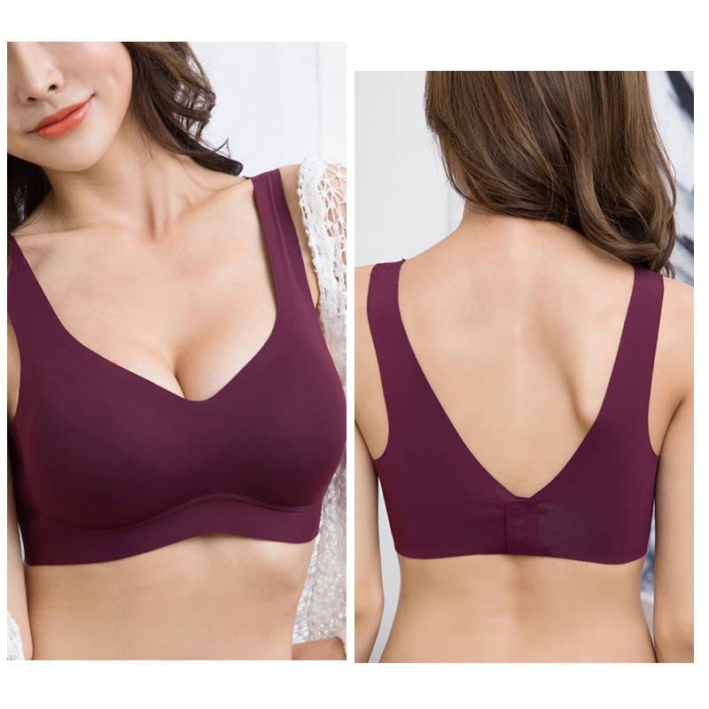 【Full Quality Inspection】 Craftsmanship by Master Hu: Underwear Model 15 Upgraded Version Deep V Seamless Underwear Back-Opening Bra