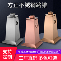 Stainless steel square road cone roadblock warning cone traffic cone custom thickened reflective cone isolation pier prohibited parking pile