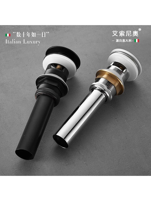 Italian Aisino White Art All-Copper Washbasin Drain with Pop-Up Press-Type Sink for Hand Washing