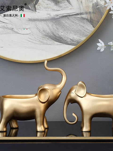 Italian Aisino Home Decor Modern Light Luxury Entryway Shoe Cabinet Living Room Foyer Tabletop Elephant