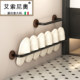 Italian Aimano Walnut Mid-Century Style Bathroom Slipper Rack Wall-Mounted Punch-Free Storage Behind the Door