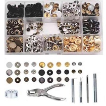 146 pieces fastener set with leather rivet snap button snap button double cap rivet with leather tool for cross border