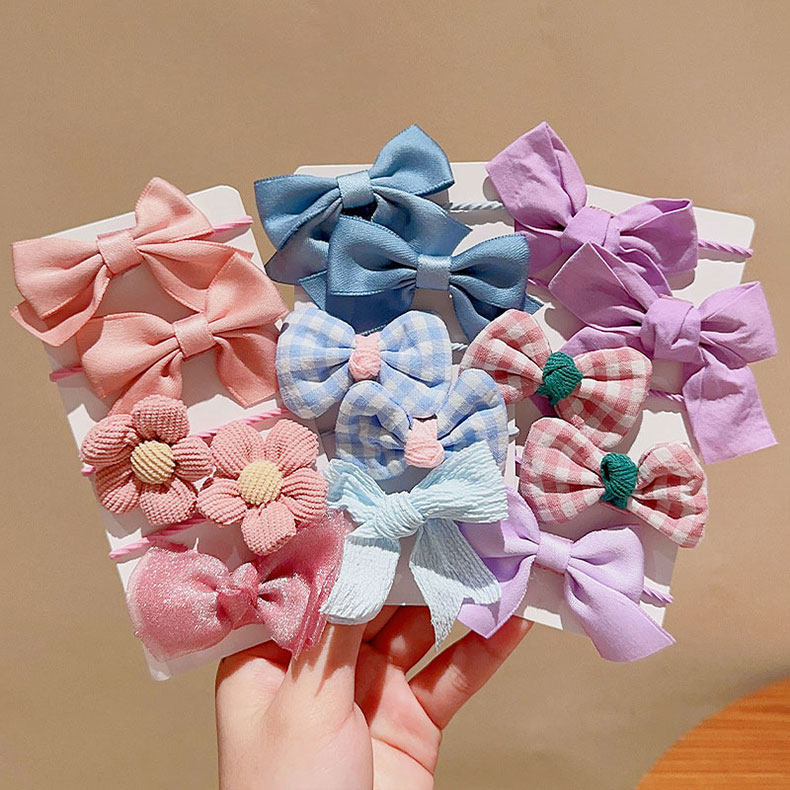 11g Weight Hair Tie Hair Accessories Type Pearl Inlay Material Cute Plaid Flower Bow Knot Cloth Inlaid Pearls Hair Tie 1 Set