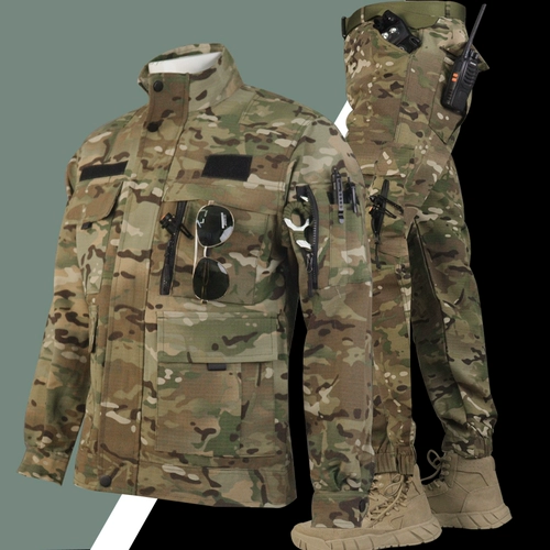 Камуфляжный эластичный дышащий дорожный тактический осенний комплект для работы для скалозалания