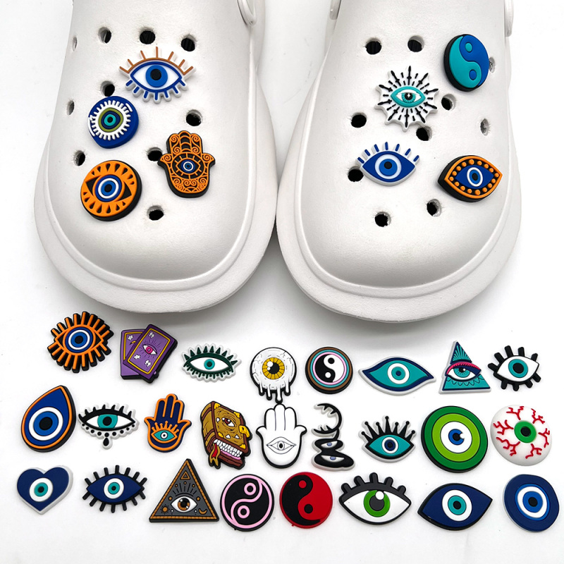 Eye-Themed Clog Shoe Accessories, Shoe Charms, Cartoon Cool and Stylish Evil Eye Niche Items Eye-Themed Clog Shoe Accessories, Shoe Charms, Cartoon Cool and Stylish Evil Eye Niche Items