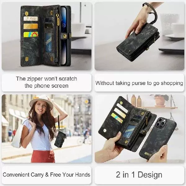 Кожаный магнитный чехол-книжка Case Me для iPhone 15 14 13