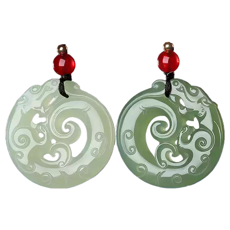 和田玉螭龙吊坠玉璧复古风祥龙玉佩男女款龙行