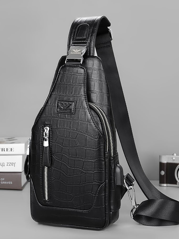 International great brand genuine leather chest bag men's bag 2023 new single shoulder inclined satchel head layer cow leather business men's satchel-Taobao