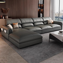 Genuine Leather Sofa for Living Room 2025 New Model Modern Simple Style for Large and Small Apartments Tech Fabric Chaise Lounge Foshan Fabric Furniture
