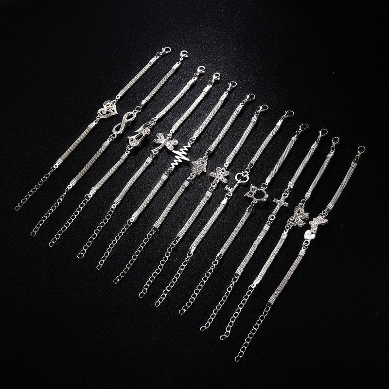 Animal Silver Bracelet Fashionable Animal Silver-Plated Bracelet Butterfly Owl Jewelry Versatile