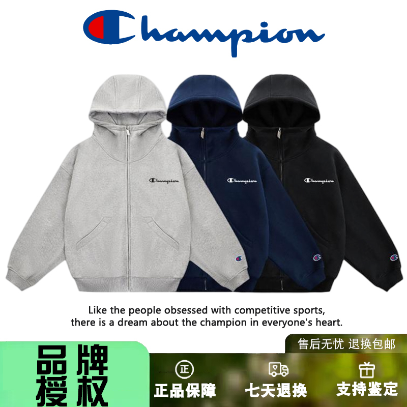 Japanese Version Champion Hooded Zip-Up Jacket for Men and Women, Couple Casual Versatile Loose Sports Sweatshirt