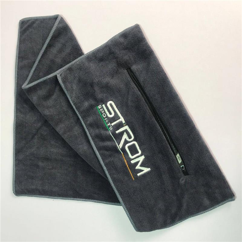 Fitness Towel with Zipper Pocket, Sports Towel, Multifunctional Towel, Gym Towel, Sweat-Absorbent, Quick-Drying, Portable