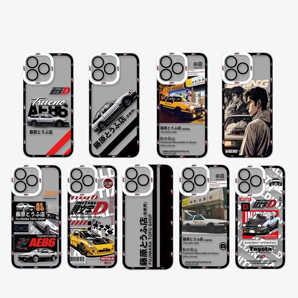 Initial D AE86 RX-7 Vibrant Anime Car Art iPhone Case