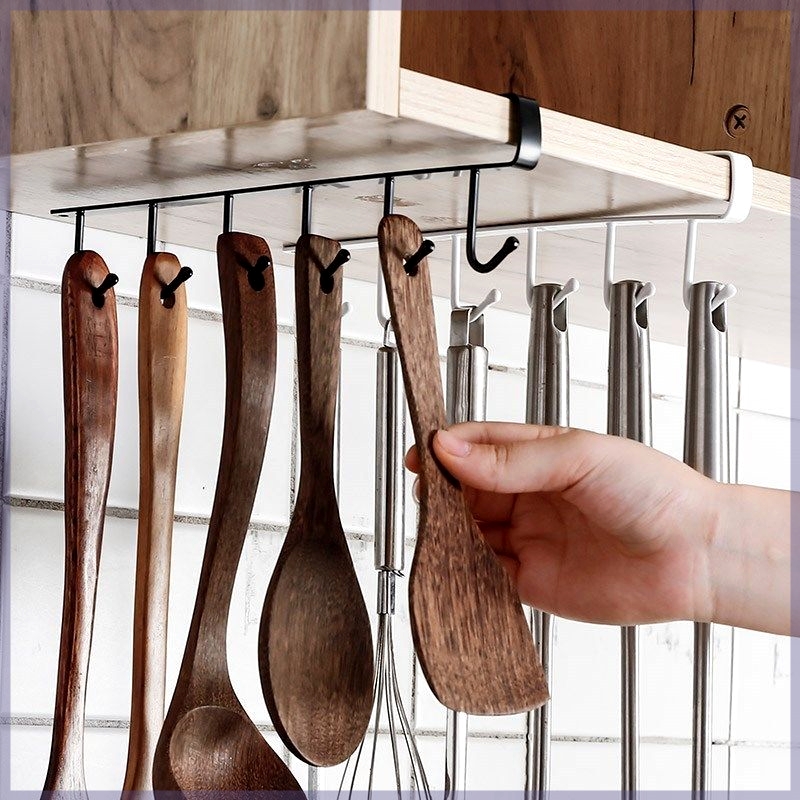 Kitchen Shelve Without Mark Punch-Free Hook Row of cupboard door hanger Hanger Hanger suspended containing finishing frame-Taobao