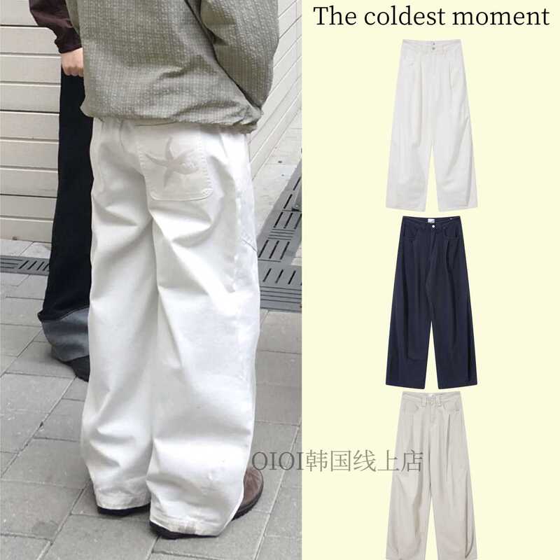 [Official Authentic Product] Korean Thecoldestmoment Starfish Embroidered Jeans Straight-Leg Pants Casual Women's