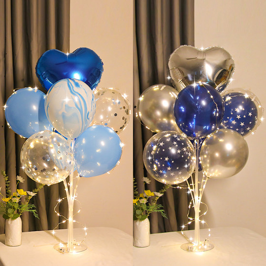 Internet-Famous Glowing Table with Floating Balloons for Boys and Girls, Children's First Birthday Party Supplies, Column Balloon Stand