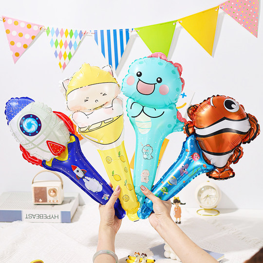 Cartoon Balloon Stick, Long Stick for Children, School Opening Ceremony Activities, Kindergarten Baby Birthday Scene Decoration