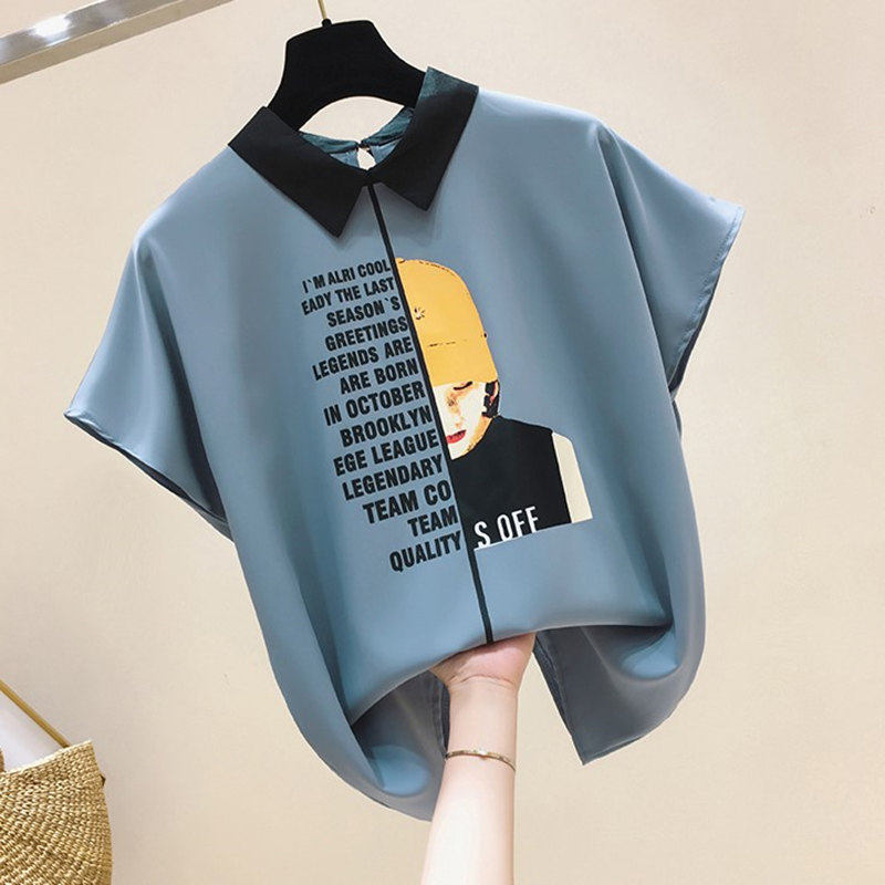 Brand Discount Women's Clothing Special Cabinet Withdrawal Cabinet Tailstock White House Foreign Pie Letters Printed Girls Loose Snow-Spinning Jersey Women Summer