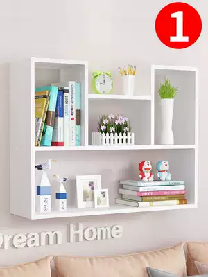 Bookshelf wall shelf non-perforated wall Wall Wall decoration simple bedroom bedside storage wall cabinet