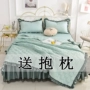 Mùa xuân và mùa hè Phiên bản Hàn Quốc của mẫu váy ngủ đơn giản cotton cotton bốn mảnh trải giường kiểu mùa hè mát mẻ trải giường 1,8m2.0 mét sản phẩm giường - Váy Petti váy giường