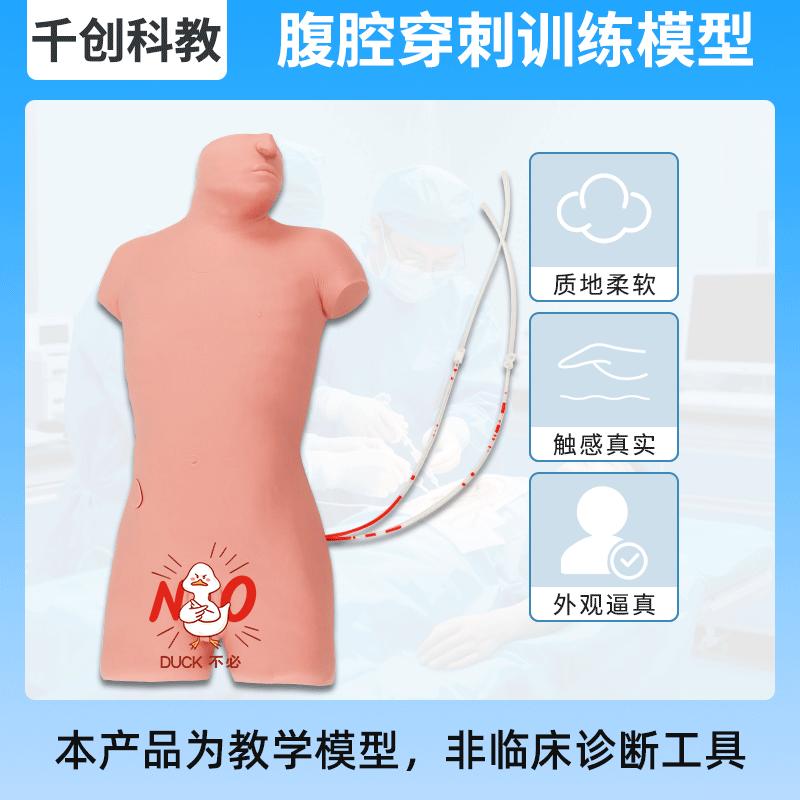 腹部移动性浊叩诊与腹腔穿刺训练模型 穿刺技能教学指导模具 腹腔穿刺仿真模拟人 CK813