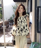 FQ College Fengxin Короткий шифоновый шифоновый топ сказочный супер сказочный мори нежный нежный чай Барт Барт Французская первая любовь