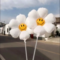 Маленькая ромашка (с улыбающимся лицом с помощью вспомогательного стержня)*5 [Бесплатный подарок]