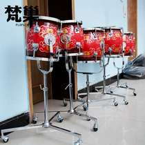 Fanchao percussion orchestra timpani red painted ethnic five-note platoon drum school orchestra platoon drum hall drum