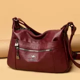 Вместительная и большая кожаная сумка на одно плечо, из натуральной кожи, для среднего возраста