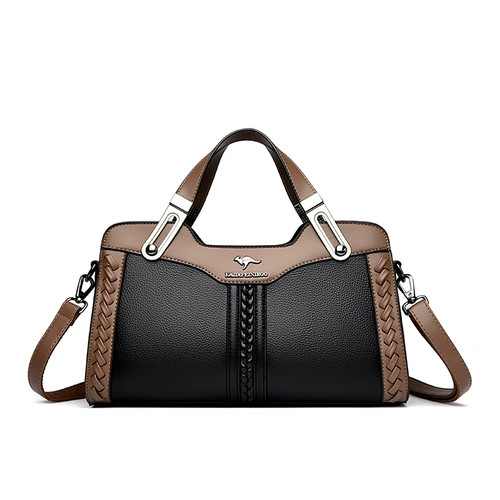 Вместительная и большая кожаная сумка через плечо для матери, из натуральной кожи