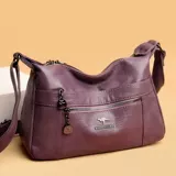 Вместительная и большая кожаная сумка на одно плечо, из натуральной кожи, для среднего возраста