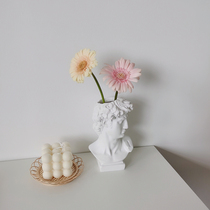 Nordic ins retro David literary statue Vase ornaments makeup brush storage barrel desktop pen holder photo props