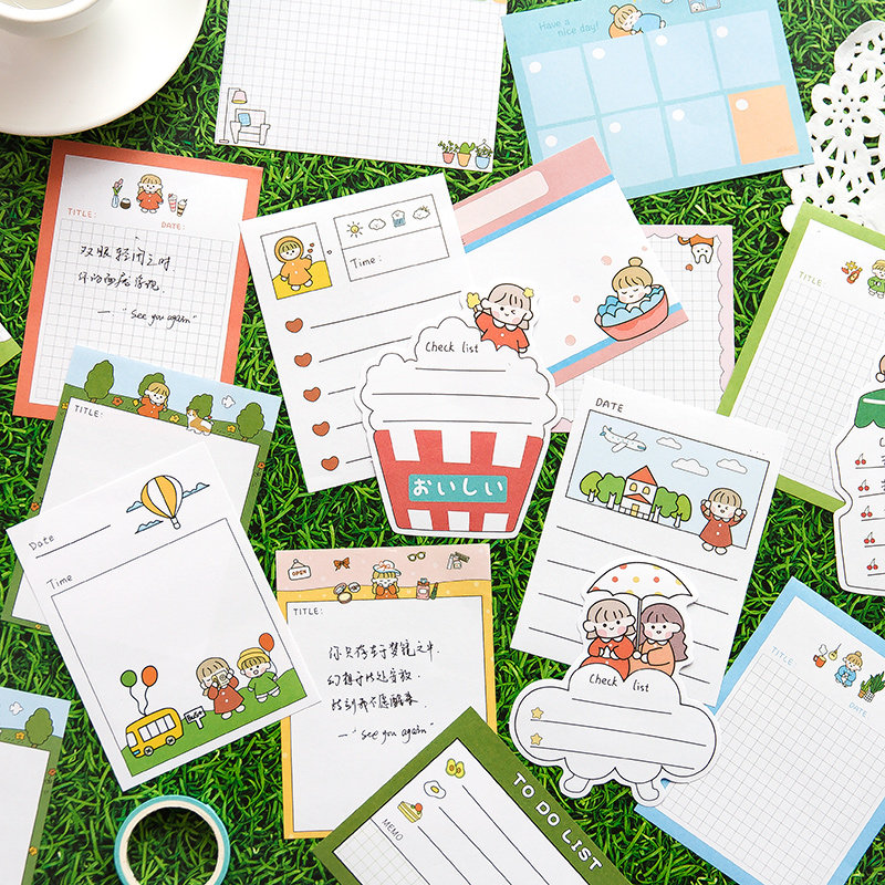 Hand account convenience stickers good life cute fresh character pattern hand account collage material message memo Post-It Post book