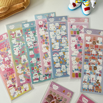 ins wind cute rabbit small bear stickers Laser Sparkling and Decorative Diy Material Mobile Phone Ipad Decorative and Decorative Sticker