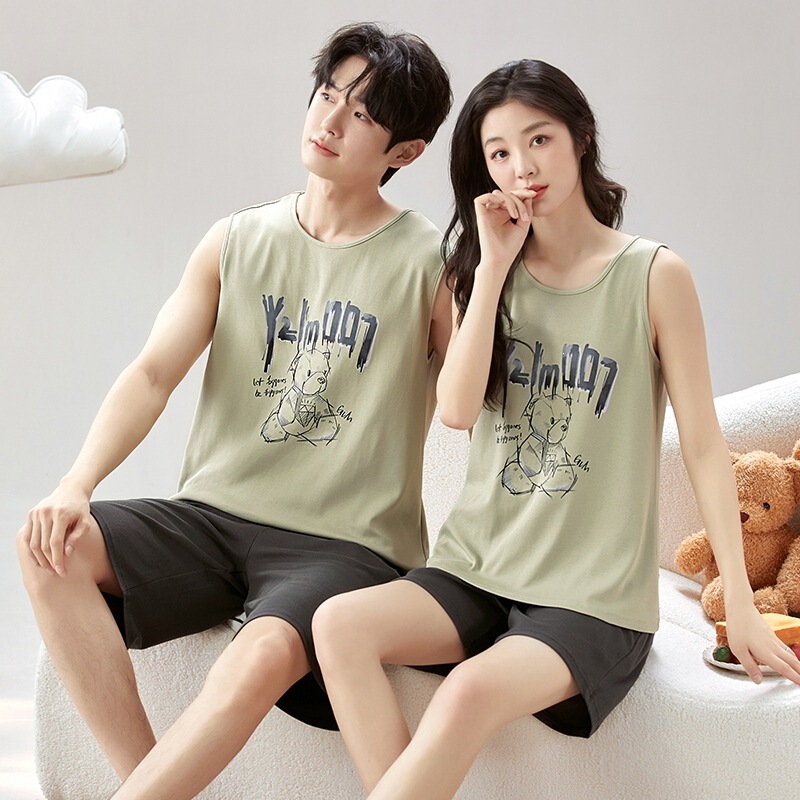 【High Quality】】Women's Pajama Vest 6535 Home Wear Couples' Pajamas for Girls, Can Be Worn Outside, Men's Home Wear Set 【High Quality】】Women's Pajama Vest 6535 Home Wear Couples' Pajamas for Girls, Can Be Worn Outside, Men's Home Wear Set