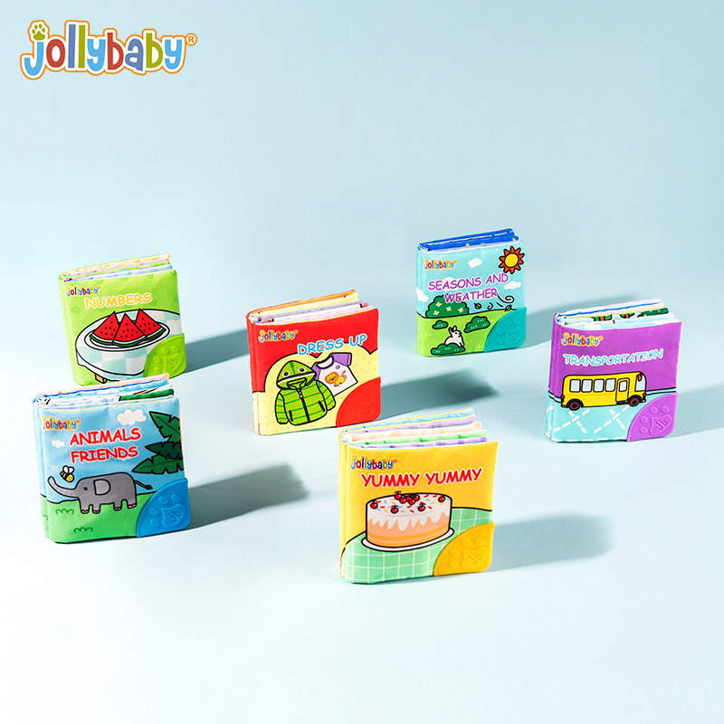jollybabytooth rubberized fabric book baby rip without rotten book baby toy gift box newborn tooth bite 1663 -Taobao