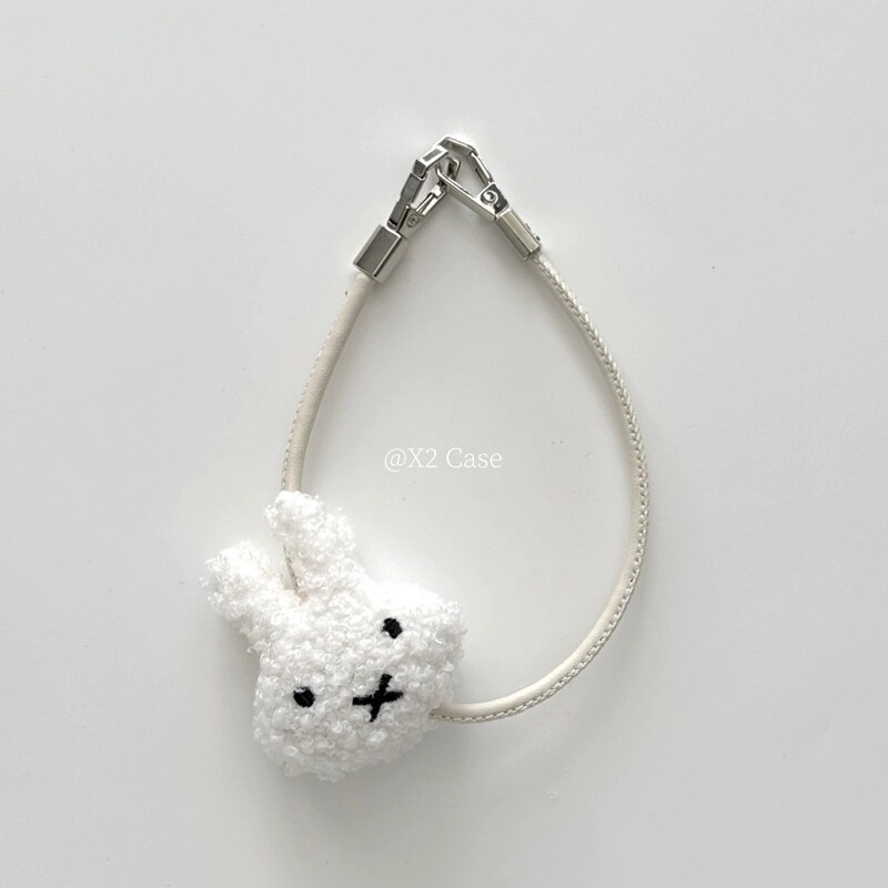 Korean Miffy phone strap, simple leather cute girls' autumn/winter plush handmade original bunny charm