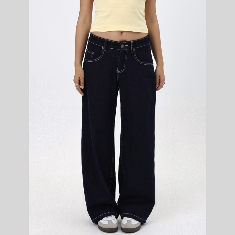 Mimiette Petite Low-Rise Jennie Original Denim Color Stretch Jeans L67 Non-Fading Jennie-Style Wide-Leg Pants Mimiette Petite Low-Rise Jennie Original Denim Color Stretch Jeans L67 Non-Fading Jennie-Style Wide-Leg Pants