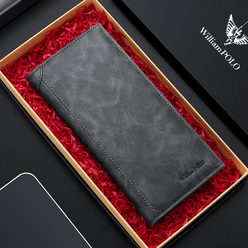 Emperor Paul Men's Wallet 2026 New Long Leather Wallet with Multiple Card Slots, Card Holder, Slim and Simple Soft Wallet