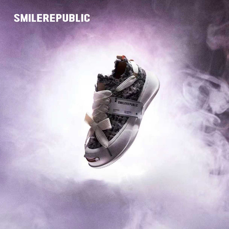 [Limited Time Special Price] Smilerepublic Volcanic Ash/Silver Frost Rose/Dusk Gray Open Smile Shoes