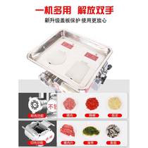Desktop meat grinder commercial high-power multi-functional stainless steel electric slicing butcher shop fully automatic sausage stuffing machine
