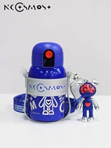 (new product) Interstellar Bear New Child Insular Cup Temperature Shows Braces Portable Students Water Cup Straw Cup