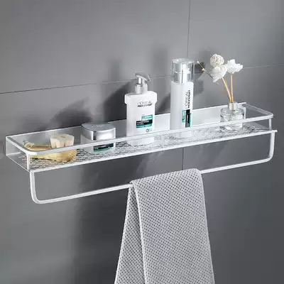 Space aluminum simple multi-function shelf powder room kitchen storage storage table with towel bar partition without punching