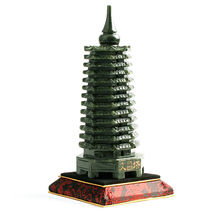 Xuanzhongge natural jade pagoda 9-story Wenchang pagoda ornaments nine-story pagoda jade 13-story jade pagoda ornaments green